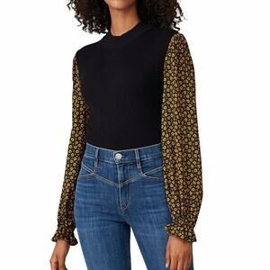 Opening Ceremony Long Sleeve Mixed sweater black yellow - XS